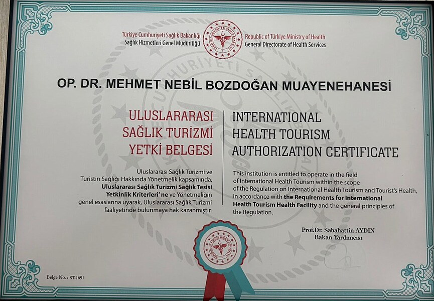 Sağlık Turizmi Yetki Belgesi